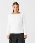 Sponge fleece wide neck sweatshirt