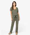 Spasso Ladies Short Sleeve Linen Knit Jumpsuit