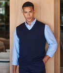 Henbury Lightweight Sleeveless Cotton Acrylic V Neck Sweater