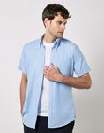 Slim Fit Short Sleeve Workwear Oxford Shirt