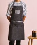 Domain contrast denim bib apron
