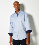 Kustom Kit Premium Long Sleeve Contrast Tailored Oxford Shirt