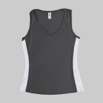 AJ215 Women's V-Neck Colorblock Tank