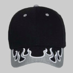OTTO Flame Pattern Visor Brushed Cotton Twill Six Panel Low Profile Baseball Cap